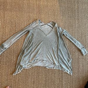 Free people size small green flannel waffle shirt